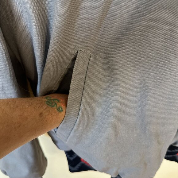 Vintage Mens Grey Arizona Bomber Jacket Canvas Embroidered Kachina XL - Picture 7 of 11